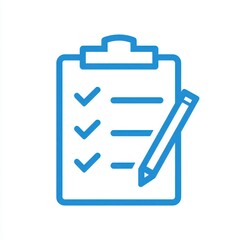 Obraz premium Minimalist continuous line drawing of a clipboard checklist with a pencil marking tasks completed isolated on white background