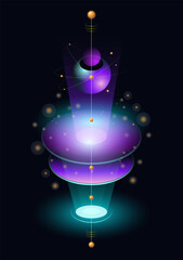 Abstract glowing atom design