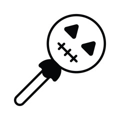 Creepy lollipop flat outline icon perfect for trick or treat Halloween