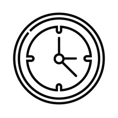 Simple black outline of a clock face with hands pointing to 10 and 2 Keywords: clock, time, analog, watch, dial, face, hands, hour, minute, second