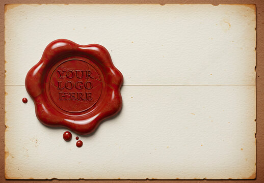 Logo on Wax Stamp Letter Mockup