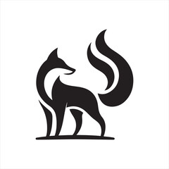 Eclipse fox vector silhouette clip art icon designs illustration. fox ion set collections.
