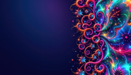 Vibrant Abstract Neon Floral Explosion