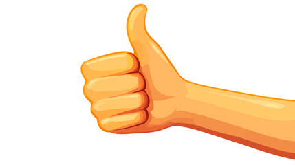 Positive Emotions, Thumbs Up Hand Gesture, Simple Design, Digital Illustration, Isolated Background, Vector Art, Optimism Concept