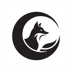 Eclipse fox vector silhouette clip art icon designs illustration. fox ion set collections.
