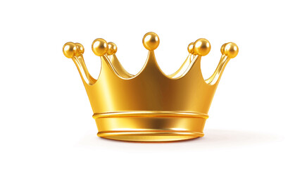 Golden Crown Symbol, Graphic Design, Digital Illustration, Bright Environment, Elegant Viewpoint, Royal Concept