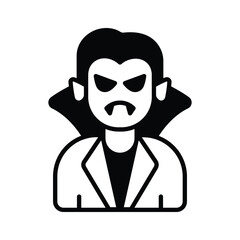 Take a look at this amazing flat outline icon of dracula in trendy style