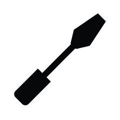 Black silhouette of a chisel on a clean white background for design projects