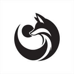 Eclipse fox vector silhouette clip art icon designs illustration. fox ion set collections.
