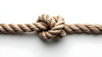 Fototapeta premium Nautical Rope Knot Isolated on White Background