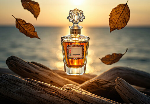Perfume Label Autumn Scent Mockup