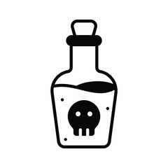 Magical flask with potion for witches and spooky Halloween themes