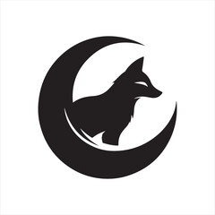 Eclipse fox vector silhouette clip art icon designs illustration. fox ion set collections.
