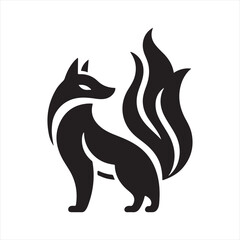 Eclipse fox vector silhouette clip art icon designs illustration. fox ion set collections.
