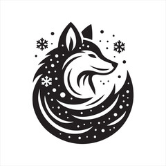 Eclipse fox vector silhouette clip art icon designs illustration. fox ion set collections.
