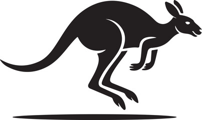 Obraz premium Kangaroo Silhouette Leaping Forward