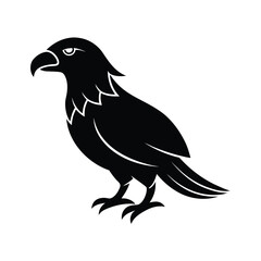 Minimalist black eagle silhouette on white background for graphic design