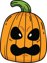illustration halloween pumpkin hand drawn concept vector