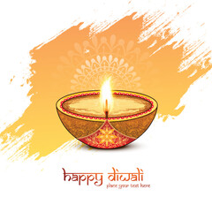Beautiful happy diwali festival card background