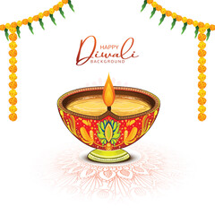 Beautiful happy diwali festival card background