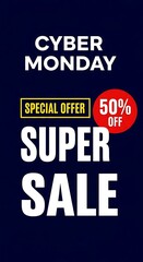 Fototapeta premium Red cyber monday gift card with black card beneath