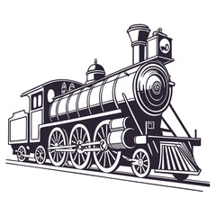 Illustration of a vintage steam train