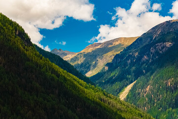 Alpine summer view at Umhausen, Imst, Oetztal valley, Tyrol, Austria