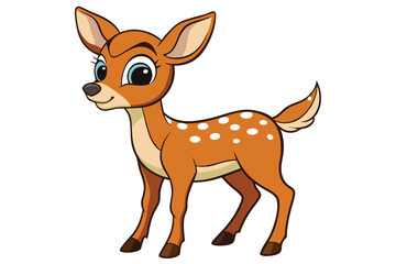 Cartoon Spotted Deer on a White Background, Animal Graphics