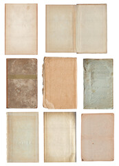 Set of Vintage background of old paper texture with spots isolated