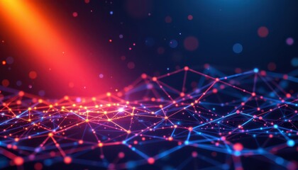 Abstract Digital Network with Vibrant Color Spectrum