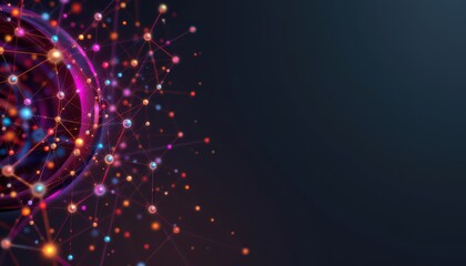 Abstract Digital Connectivity Network with Glowing Points