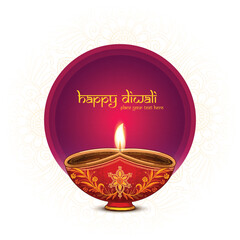 Elegant greeting card of diwali festival background