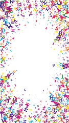 Falling letters of English language. Colorful