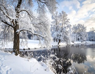 Winter wonderland by a frozen river (1)