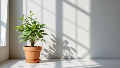 Bright Minimalist Indoor Plant Window Sunlight