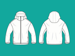 fashion technical drawing apparel template jacket mock up illustration textile clothing denim fabric