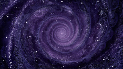 Dense violet spiral nebula texture composition