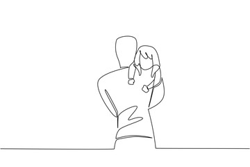 Single continuous line drawing a man carrying a struggling girl. Rebelling in the hope of escaping. Increase awareness. Abduction. National Missing of Children Day. One line design vector illustration