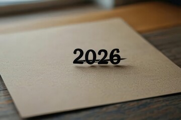 "black 2026 numbers pinned on a corkboard with shadow, concept for new year, planning, and future goals"