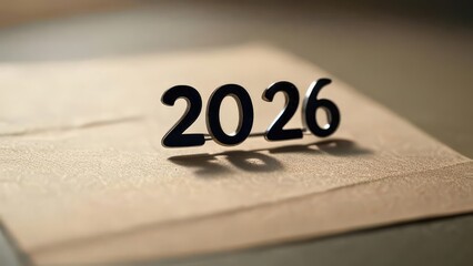 "black 2026 numbers pinned on a corkboard with shadow, concept for new year, planning, and future goals"