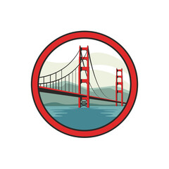 golden gate abstract logo modern style