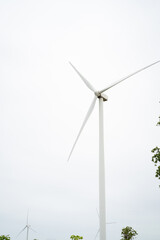 Wind energy. Wind power. Sustainable, renewable energy. Wind turbines generate electricity. Wind farm. Sustainable resources. Sustainable development. Green technology for energy sustainability.