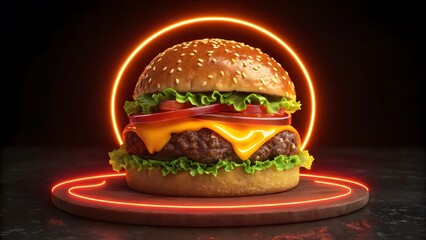 with a neon arc