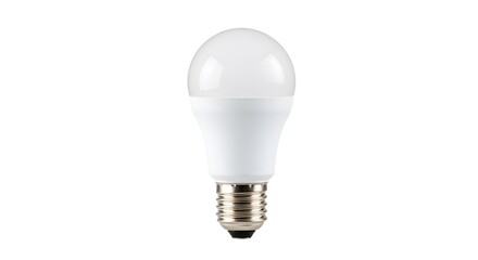 A bright LED light bulb isolated on a solid background, energy-saving and sustainable idea. The light is new and clean