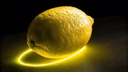 lemon on black background