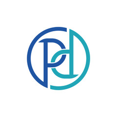 pd letters abstract logo modern style