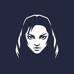 woman face abstract logo modern style