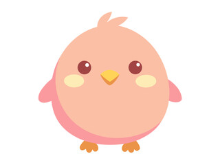 Cute cartoon chick illustration with soft colors on a white background for children and animal lovers