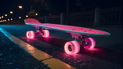 Neon skateboard