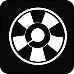 Abstract circular graphic with radial segments and inner ring design symbolizing technology data or rotation for modern concepts